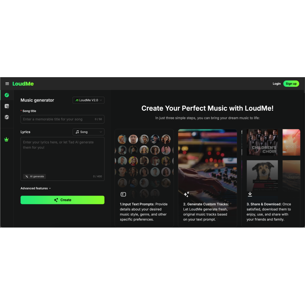 LoudMe – AI Music Generator for Custom Songs