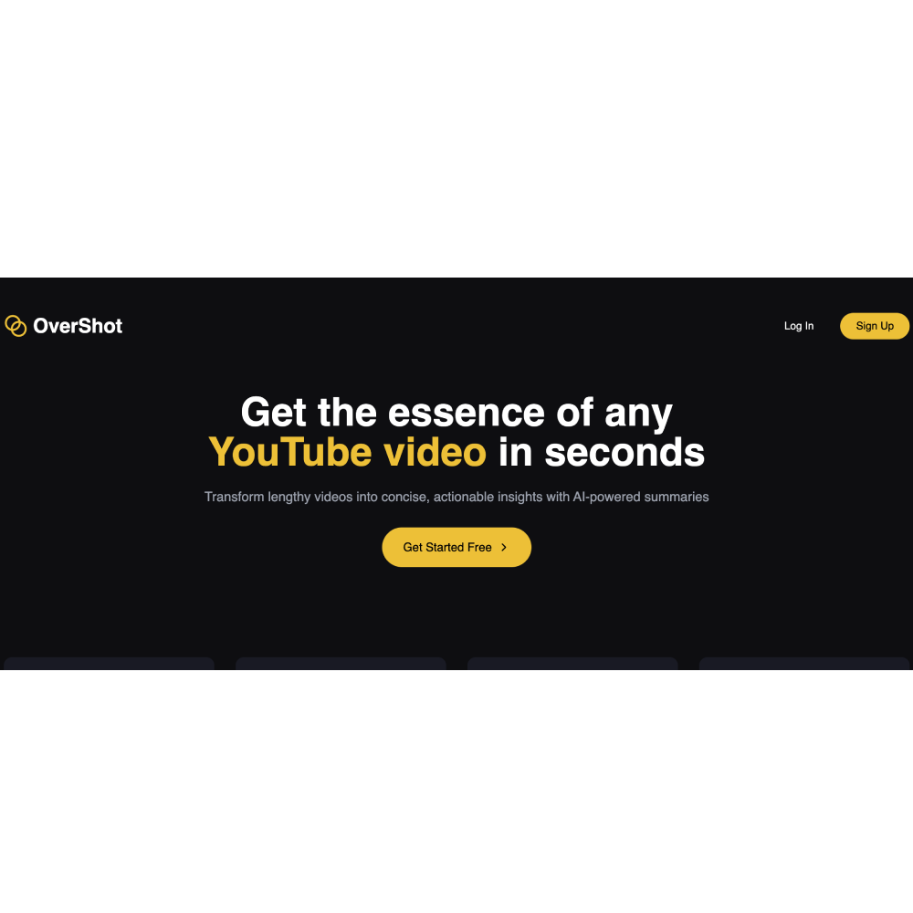 Overshot – AI Video Summarization Tool for Quick Insights
