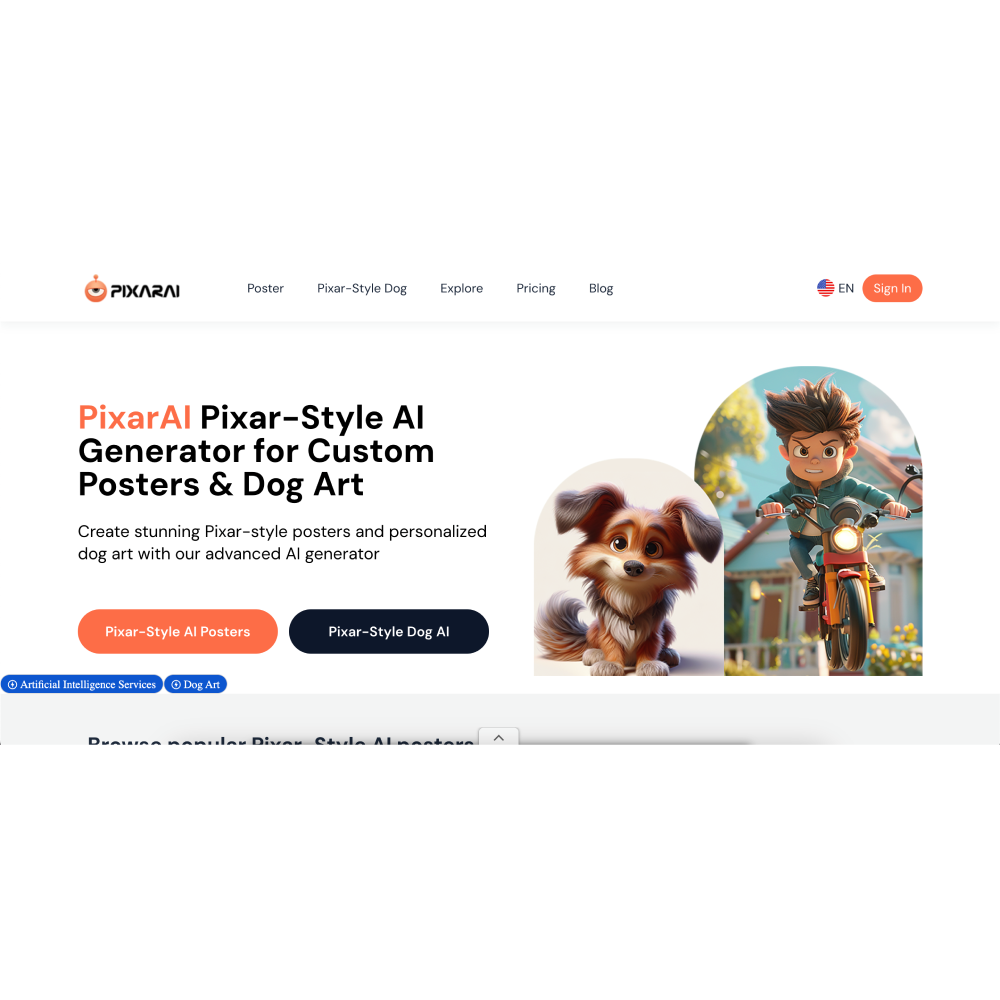 PixarAI – AI-Powered Pixar-Style Image Generator