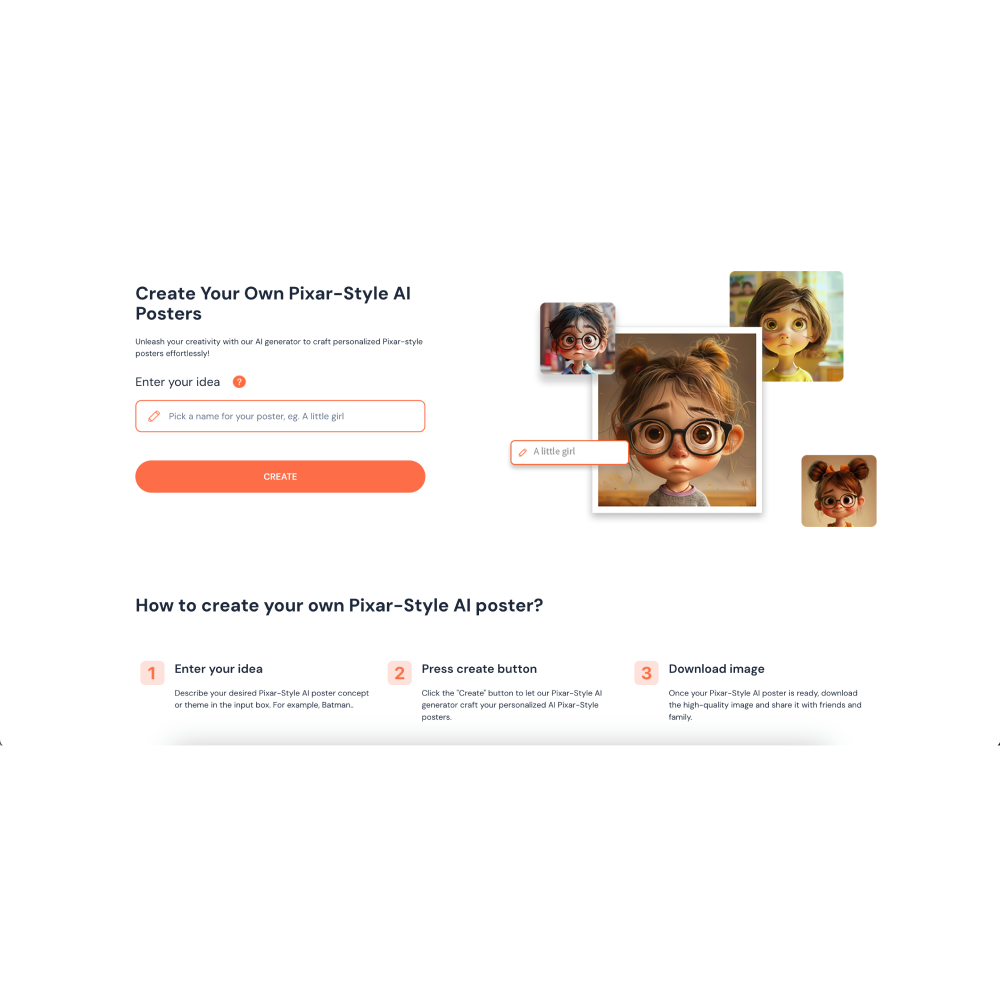 PixarAI – AI-Powered Pixar-Style Image Generator