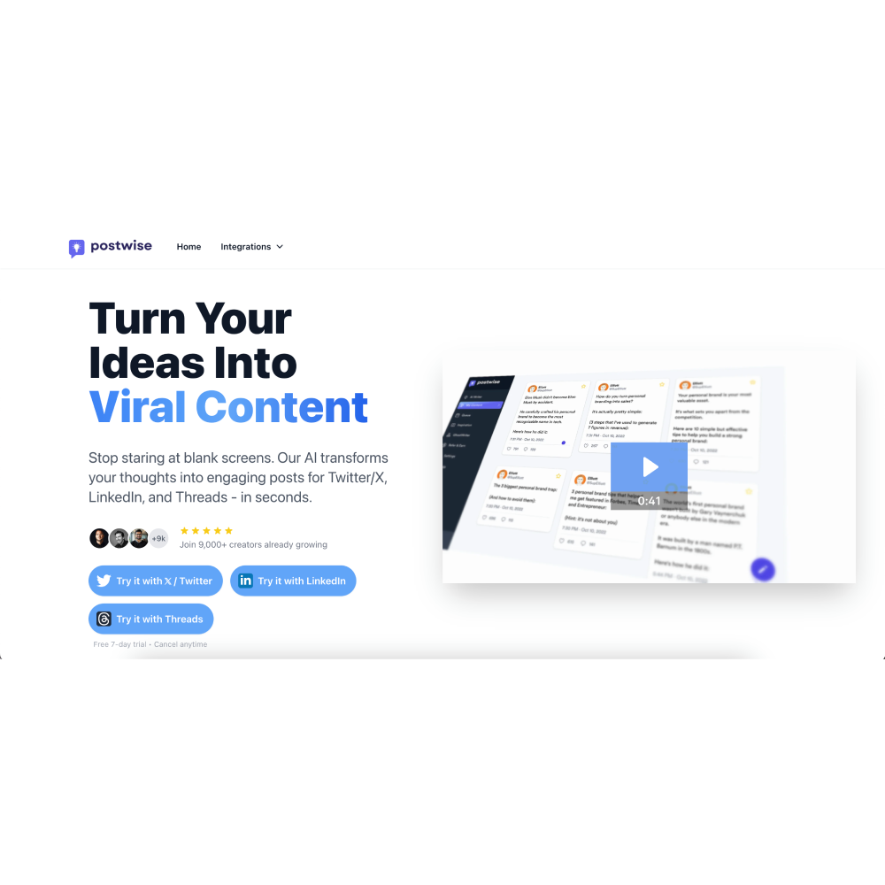 Postwise – AI-Powered Social Media Content & Scheduling Tool