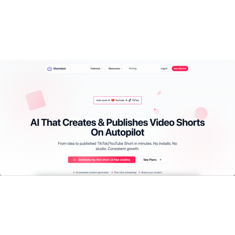 Shortsbot AI – AI Video Creation & Social Media Automation