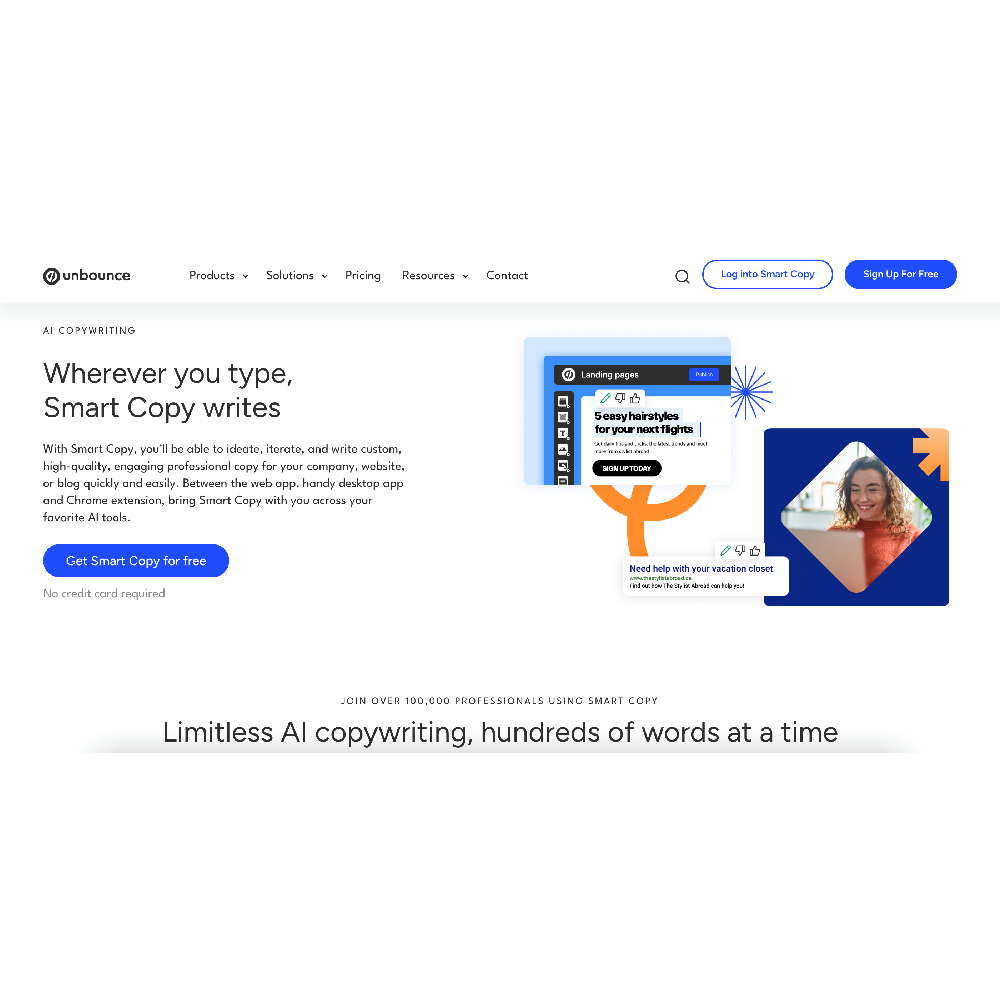 Unbounce Smart Copy – AI-Powered Copywriting & Content Generation Tool
