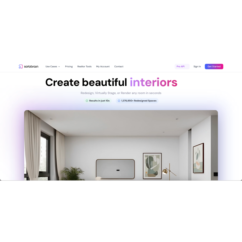 Sofabrain – AI Interior Design & Virtual Staging Tool