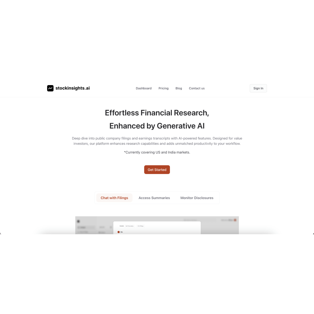 StockInsights AI – AI-Powered Equity Research & Financial Analytics